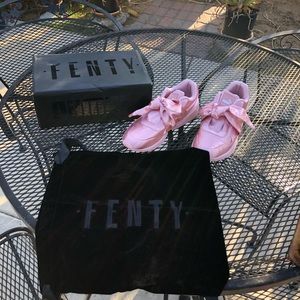 Rihanna Fenty puma pink satin bow sneakers